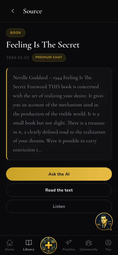 Source Detail screen in Neville AI